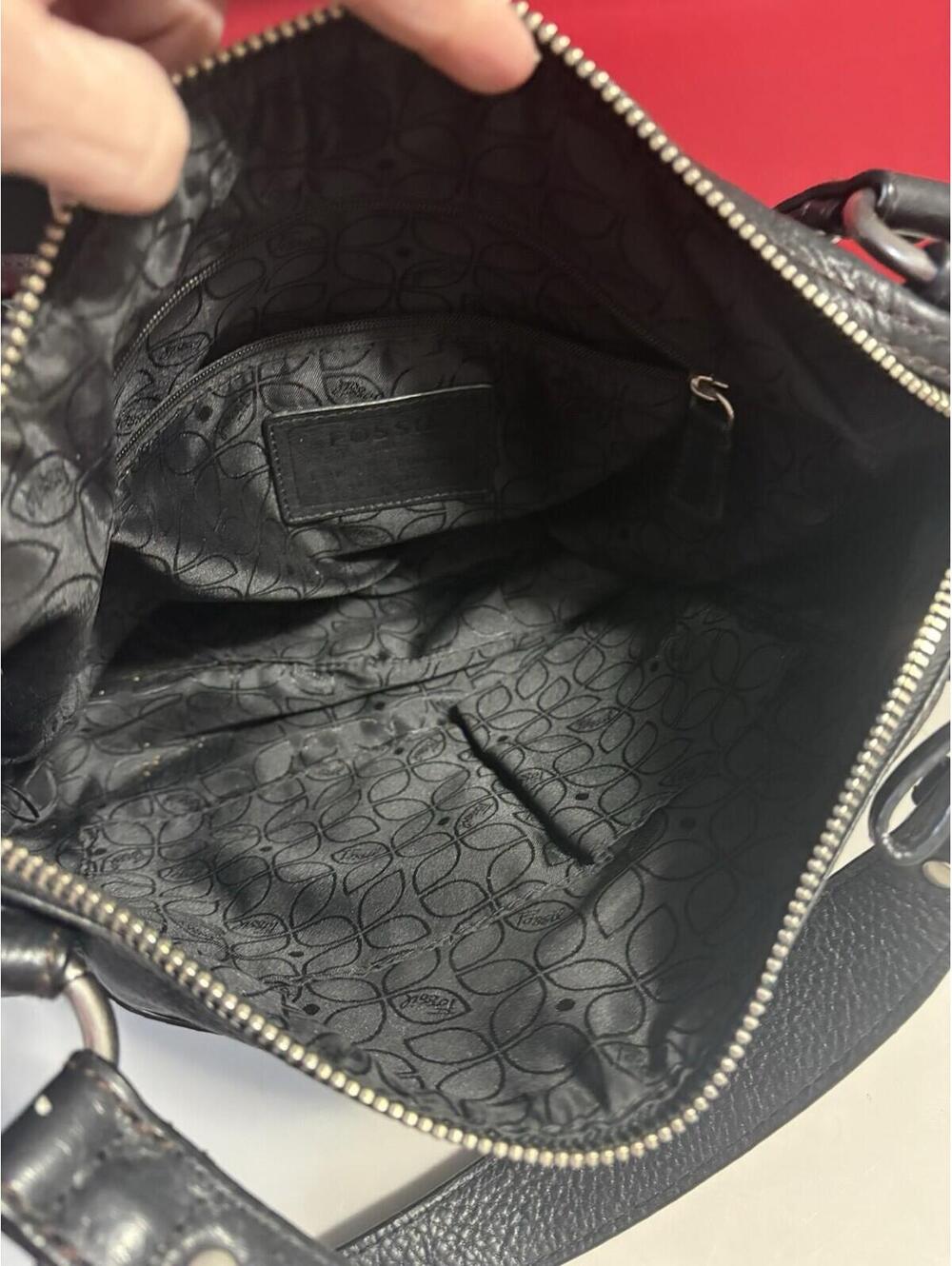 FOSSIL LONG LIVE VINTAGE BLACK LEATHER Shoulder Bag. Lots Of Space - Picture 13 of 16